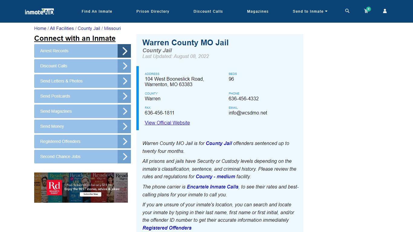 Warren County MO Jail - Inmate Locator